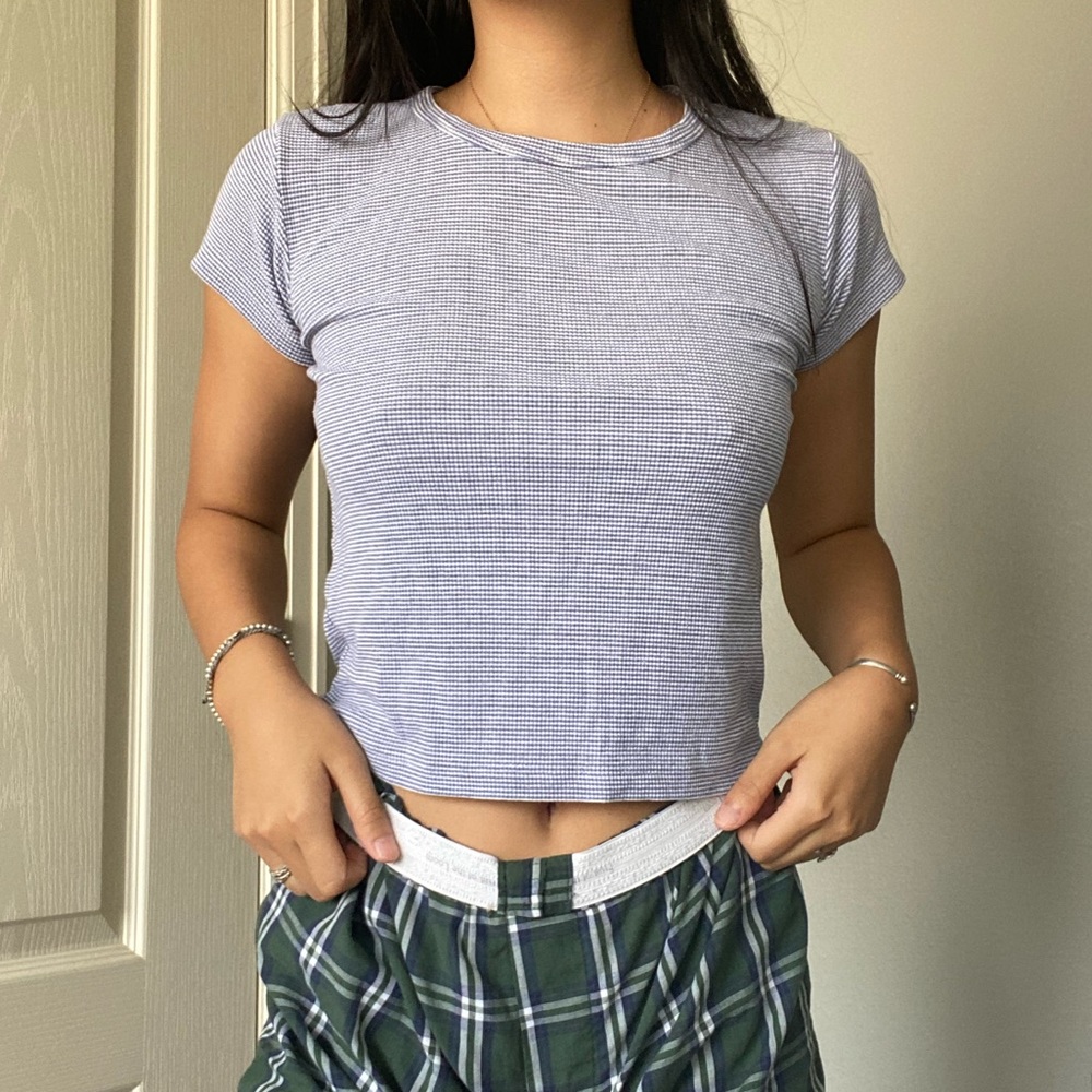 brandy melville blue striped top